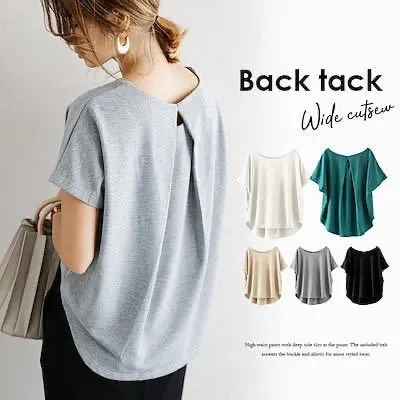 全5色 シンプル プルオーバー 春夏 ギャザー 半袖 Tシャツ
