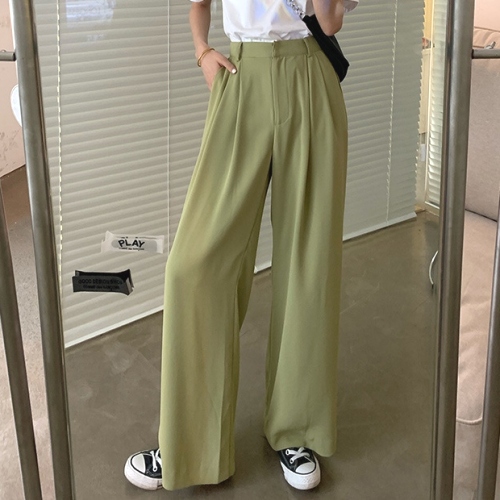 買わなきゃ損! 着回し最強 あっさり 無地 ハイウエスト ロング ギャザー 落ち感 カジュアルパンツ