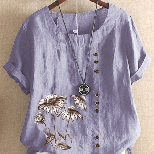 おしゃれ度高め  カジュアル 11色 XS-5XL プリント プラスサイズ 着瘦せ Tシャツ 森ガールトップス