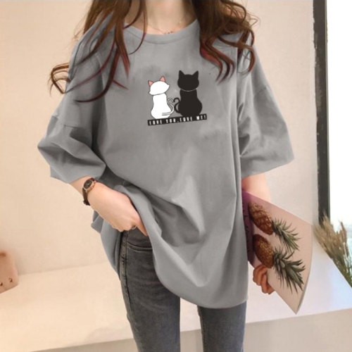 人気新作 多色展開 大人可愛い 韓国系 キュート 動物柄 ファッション Tシャツ
