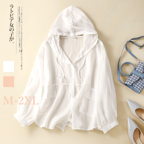 今季マストバイ カジュアル ゆったり型  フード付き 長袖  春夏 日焼け止め服  カーディガ