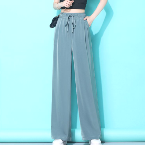 流行の予感 ファッション ボウタイ ハイウエスト レギュラー丈 カジュアルパンツ