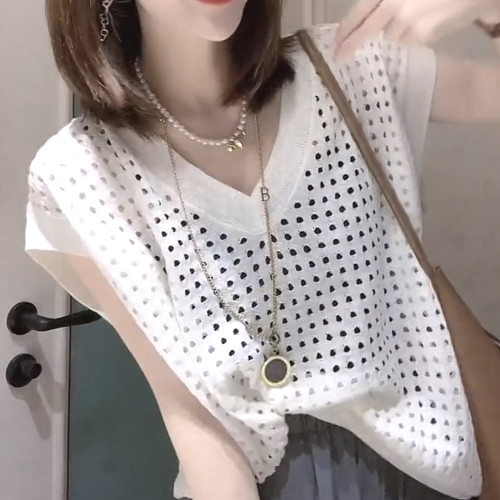 韓国ファッション カジュアル Ｖネック ノースリーブ トップス タンクトップ Tシャツ
