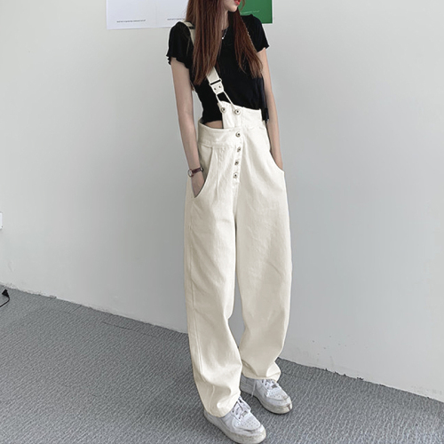 【S-5XL】一枚で視線を奪う ファッション ボタン レギュラー丈 デニム 無地 カジュアルパンツ