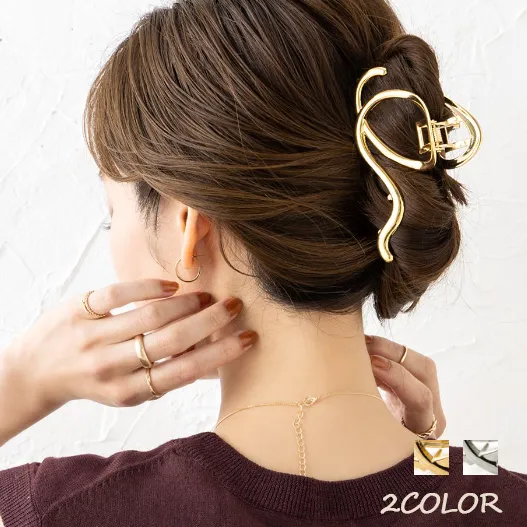 気質アップ ヘアアクセサリー 髪留め まとめ髪 メタルライン気質アップ ヘアクリップ