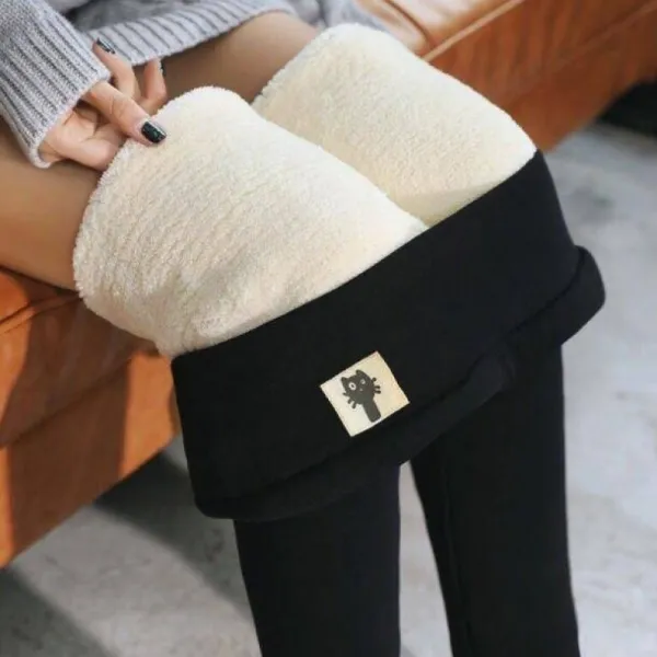 早い者勝ち 厚手 裏起毛付き 伸縮性あり ハイウエスト 着瘦せ アップリケ レギンス