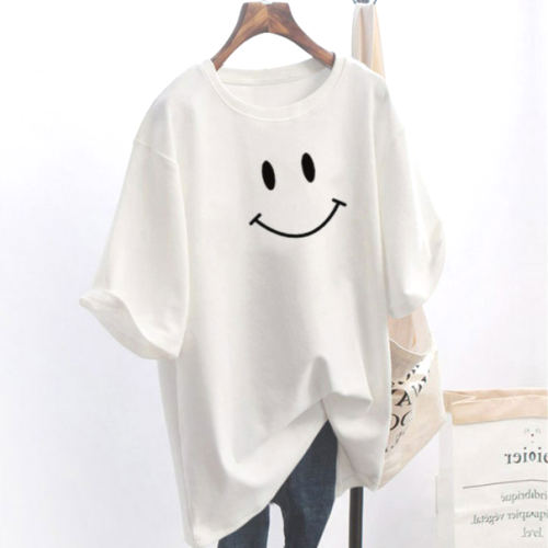 好感度UP韓国ファッション プリントキュートラウンドネックレディースTシャツ
