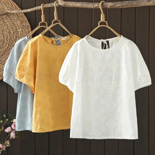 人気を獲得♡  カジュアル 新作 ゆったり 大きいサイズ 半袖 レディース 薄手 文芸 Tシャツ