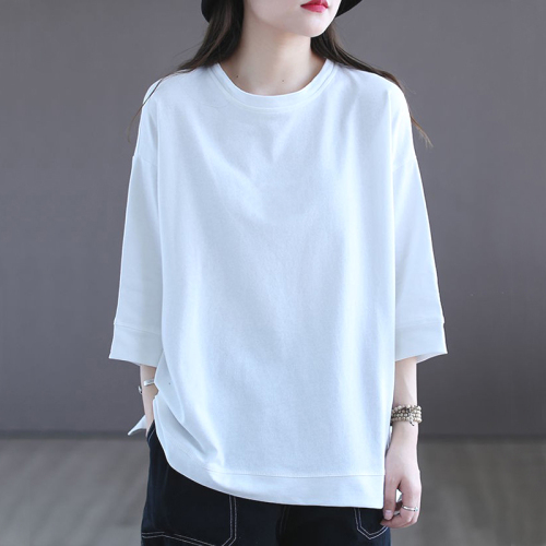 多色展開 肌が明るく見える プリント 無地 シンプル ゆったり 着痩せ 半袖 森ガール Tシャツ