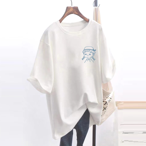 人気新作 ラウンドネック レディース 春 コーデ 半袖 体型カバー カジュアル Ｔシャツ