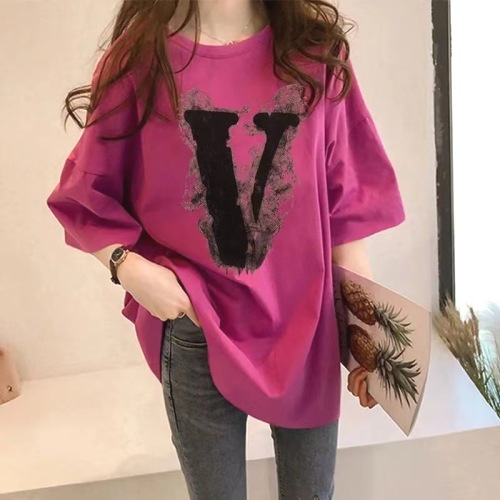 3XL色展開トップスアルファベット半袖ラウンドネックTシャツ