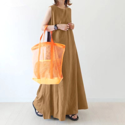カジュアル  シンプル  新作  ゆったり  ノースリーブ  コットン  無地  ロング  袖丈  特集ページ一覧