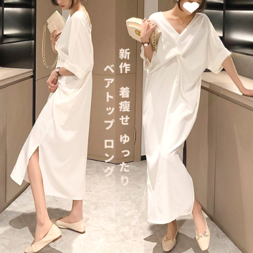 新作  着瘦せ  ゆったり  ベアトップ  ロング  夏  楽天の同款