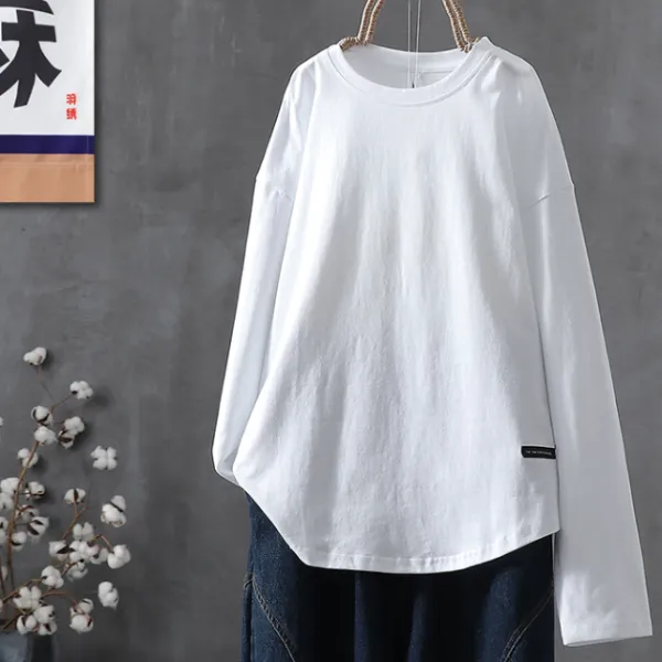 大流行新作 シンプル 多色お選び可 20~40代 ラウンドネック 無地 長袖 今季注目 Tシャツ