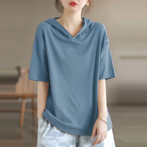 柔らかくて優しい印象 カジュアル 無地 プルオーバー 半袖 Tシャツ   春コーデ ファッション  コーディネート 春服 今日のコーデ 大人コーデ レディース