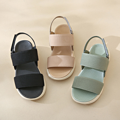 夏を楽しむ 足が疲れない 超軽量 ソフト 布 丸トゥ カジュアル 平底・厚底サンダル 夏服 夏コーデ ファッション 今日のコーデ 大人コーデ レディース