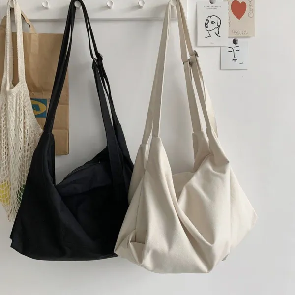 定番シンプルカジュアル無地帆布ファスナー斜め掛けショルダーバッグ夏コーデファッションcoordinateカジュアルコーデコーディネート夏服今日のコーデ大人コーデレディースfashionootd