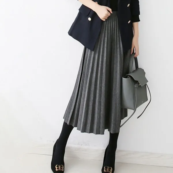 品質のいい新品 定番 ファッション ハイウエスト  Aライン プリーツスカート