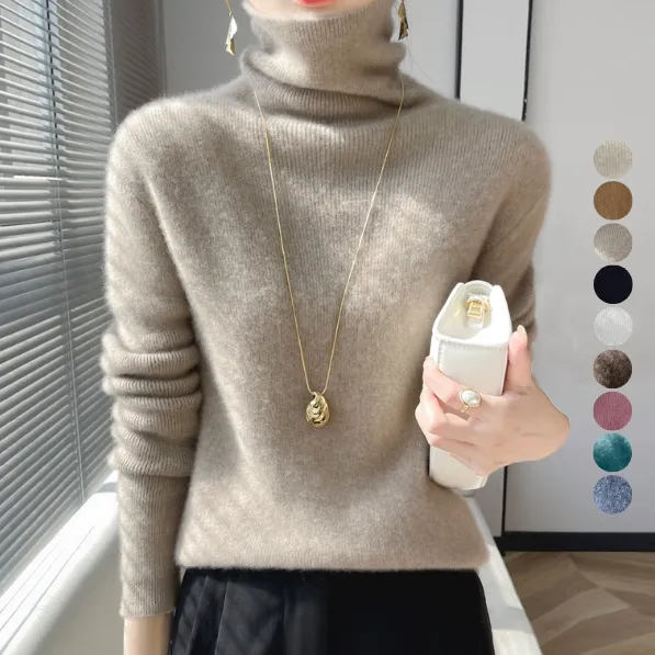 大人気骨格ナチュラル無地ハイネックシンプルニットセーターファッションカジュアルコーデコーディネート今日のコーデ大人コーデレディース秋コーデ秋服大人コーデ冬服秋冬冬コーデ冬