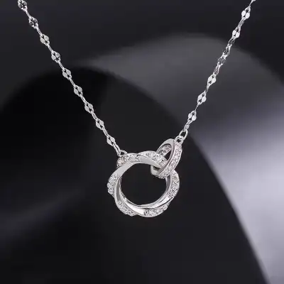 【9999円達成でGET！】美人度アップシンプルラインストーンサークル無地ネックレスファッションcoordinateカジュアルコーデコーディネート今日のコーデ大人コーデレディースfashionootd秋コーデ秋服大人コーデ冬服秋冬冬コーデ冬