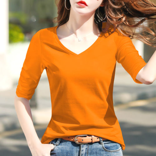 今季トレンド プルオーバー Vネック 七分袖 無地 ファッション Tシャツ fashion ootd カジュアルコーデ ファッション コーディネート 今日のコーデ coordinate トレンドコーデ 着回しコーデ 大人コーデ 大人可愛い