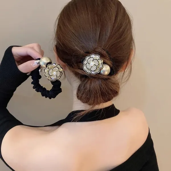 商品  存在感抜群  無地 ビーズ スウィート ヘアゴム ヘアアクセサリー