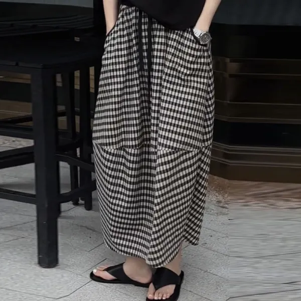 新作入荷 チェック柄 Aライン ロング ハイウエスト シンプル スカート fashion ootd カジュアルコーデ ファッション コーディネート 今日のコーデ coordinate コーデ 着回しコーデ 大人コーデ 大人可愛い 大