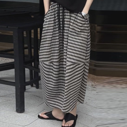 新作入荷 チェック柄 Aライン ロング ハイウエスト シンプル スカート fashion ootd カジュアルコーデ ファッション コーディネート 今日のコーデ coordinate トレンドコーデ 着回しコーデ 大人コーデ 大人可愛い 大