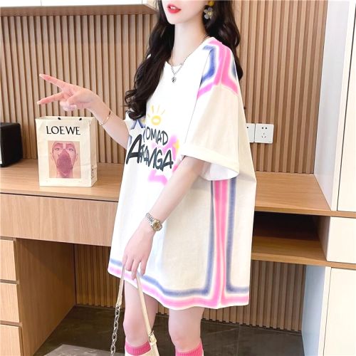 Tシャツ  カジュアル  半袖  どんなスタイルにも合う  ゆったり  クルーネック  夏服  デザイン  新作  流行  デザイン性  レディース  大きめサイズ  洗練された  トップス