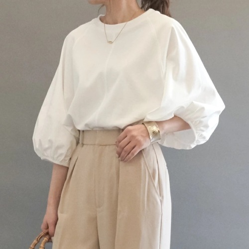 Tシャツ  無地  切り替え  カジュアル  どんなスタイルにも合う  ゆったり  クルーネック  夏服  気質  日本風  レディース