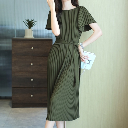 早い者勝ちです! ギャザー 無地 ベルト付き ギャザー飾り 半袖 エレガントワンピース fashion ootd カジュアルコーデ ファッション コーディネート 今日のコーデ coordinate トレンドコーデ 着回しコーデ 大人コーデ 