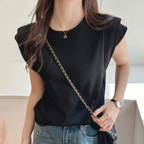 一番安い新作 ラウンドネック 女子会 無地 切り替え 半袖 カジュアル Tシャツ