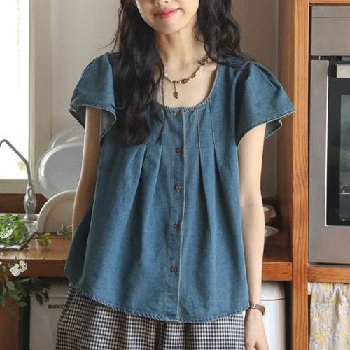 シャツ  どんなスタイルにも合う  ゆったり  夏服  気質  若く見え  新作  レトロ  レディース  トップス