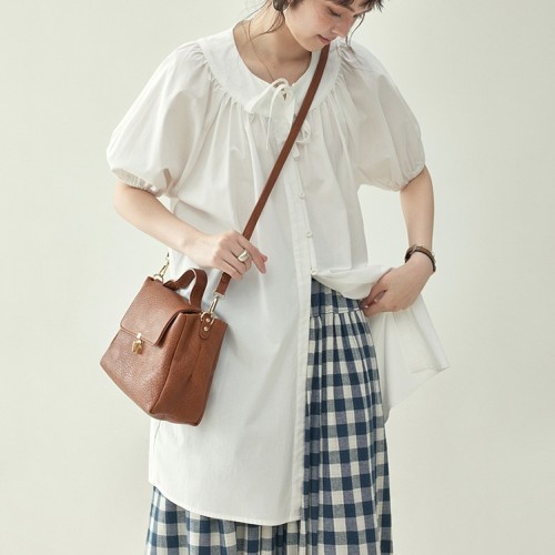 シャツ  パフスリーブ  クルーネック  夏服  普通  M  レーシング  フレンチスタイル  レディース  ミディ丈 / ミディアム丈  トップス