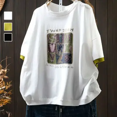 買わなきゃ損 アルファベット プルオーバー 半袖 ビックシルエット ラウンドネック カジュアル Tシャツ 白 黒 fashion ootd カジュアルコーデ ファッション コーディネート 今日のコーデ coordinate トレンドコーデ 