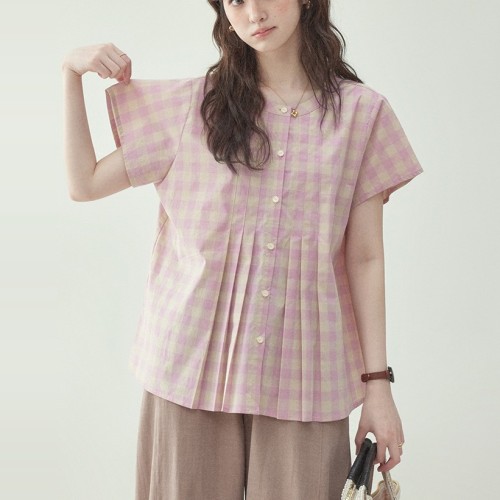 シャツ  コットン  半袖  ゆったり  夏服  コットン100%  M  新作  レディース  トップス