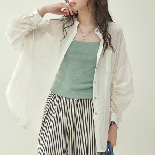 シャツ  長袖  ゆったり  夏服  M  日焼け止め  おしゃれ / ファッション  レディース  軽量  日焼け止め