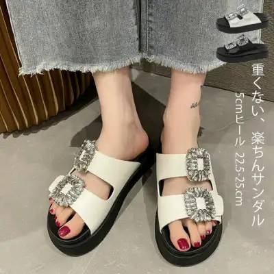 ビジュー サンダル スニーカー 厚底 レディース おしゃれ 歩きやすい シューズ スリッパ スポーツ アウトドア コンフォート 黒 夏 海 ビーチ 靴 楽ちん