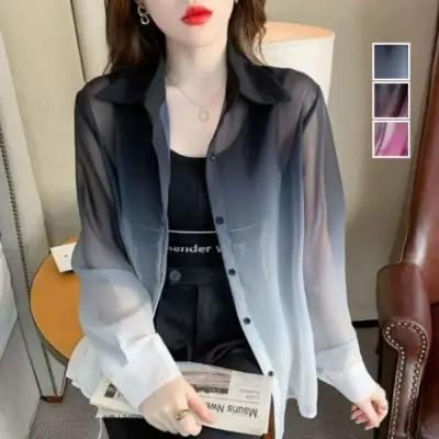 今季トレンド 長袖 グラデーション色 日焼け止め服 ブラック 黑 fashion ootd カジュアルコーデ ファッション コーディネート 今日のコーデ coordinate トレンドコーデ 着回しコーデ 大人コーデ 大人可愛い 大人ファッ