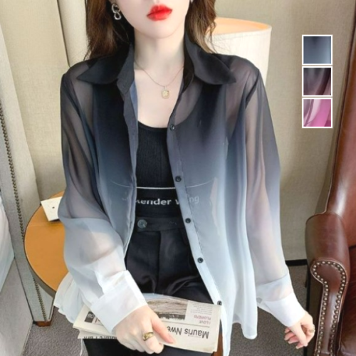 今季トレンド 長袖 グラデーション色 日焼け止め服 ブラック 黑 fashion ootd カジュアルコーデ ファッション コーディネート 今日のコーデ coordinate トレンドコーデ 着回しコーデ 大人コーデ 大人可愛い 大人ファッ