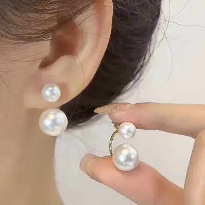 絶対流行 定番 シンプル サークル 無地 オールシーズン ビーズ レディース ピアス（フープ） アクセサリー