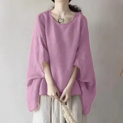 ドルマンスリーブ  シャツ  ゆったり  夏服  文芸  日焼け止め  トップス