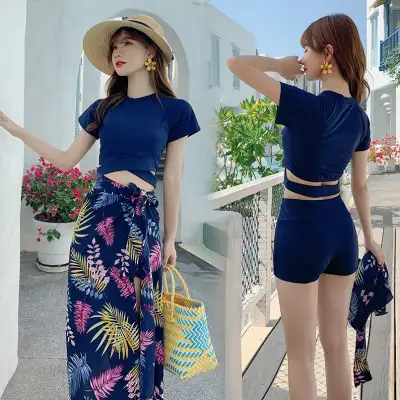 大人気3点セット着痩せ 半袖+パンツ+日焼け止め セットアップ水着