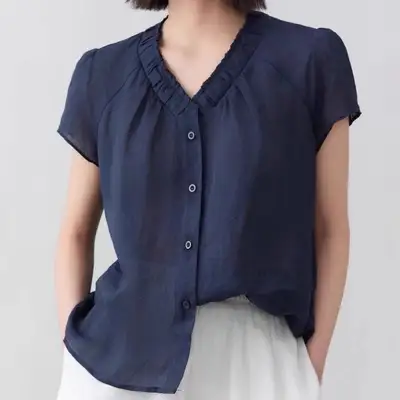 ベージュ  ゆったり  Vネック  S  レディース  トップス