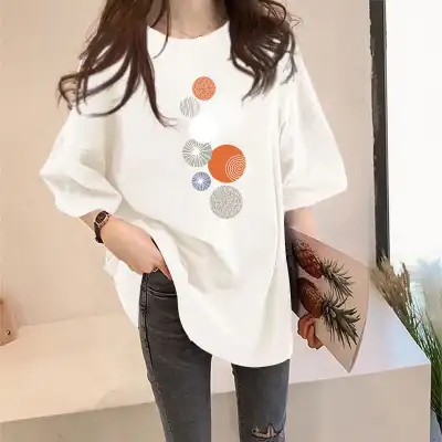 イエロー  ショウガ色  コットン  半袖  ゆったり  夏服  韓国風  コットン100%  新作  インスタ流行  流行  トップス