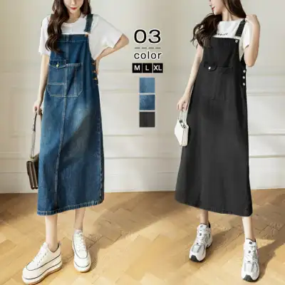 ジャンパースカート サロペットスカート 重ね着 ゆったり 体型カバー ノースリーブ 着痩せ 春 夏 夏服 スカート ワンピース 無地