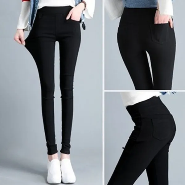 【9999円達成でGET！】【S~3XL】合わせやすい無地シンプル着痩せ効果スキニーパンツ