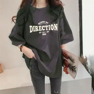 早い者勝ちです! ラウンドネック 半袖 アルファベット シンプル Tシャツ