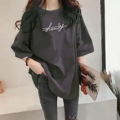 好評発売中 半袖 アルファベット プリント プルオーバー ラウンドネック シンプル Tシャツ