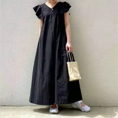 ワンピース  ゆったり  ロング  着丈  新作  日本風  レディース  人気商品